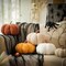 Halloween Pumpkin Pillows, Off White Pumpkin Shaped Throw Pillows Room Decoration, Teddy Fleece Cute 6x12 Inches Soft Pillow for Natural, Accent Halloween Pillows, and Fall Decor